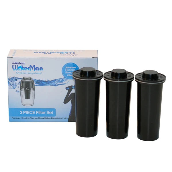 Water Filter Drink Bottle + 3 Pack Replacement Filters